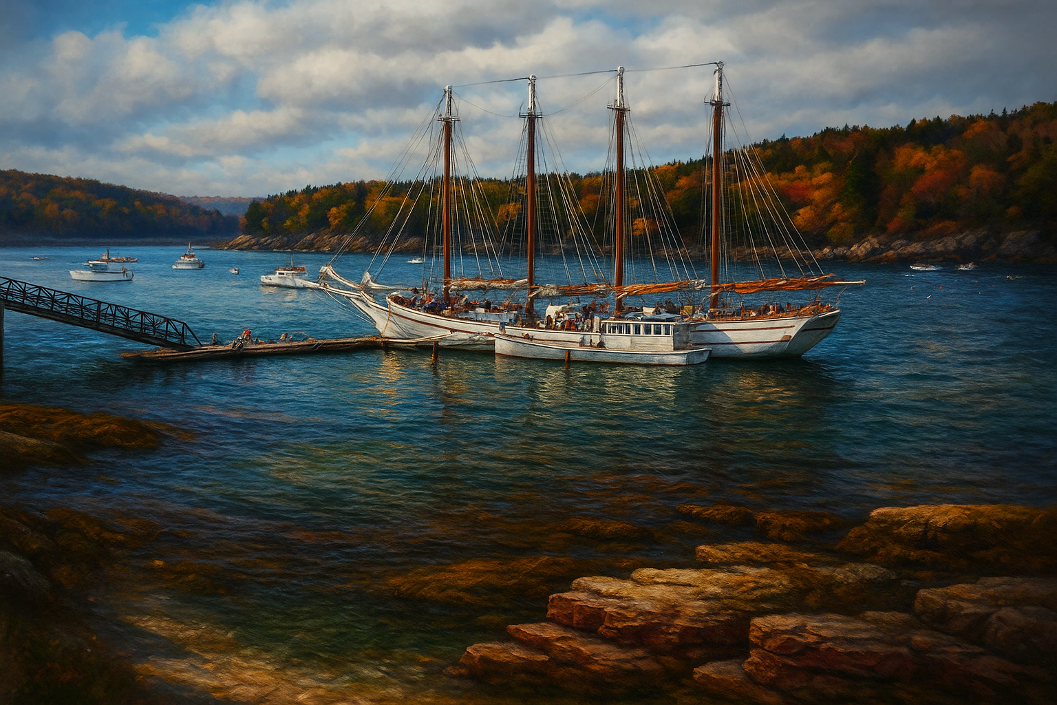 Bar Harbor Schooner Scene