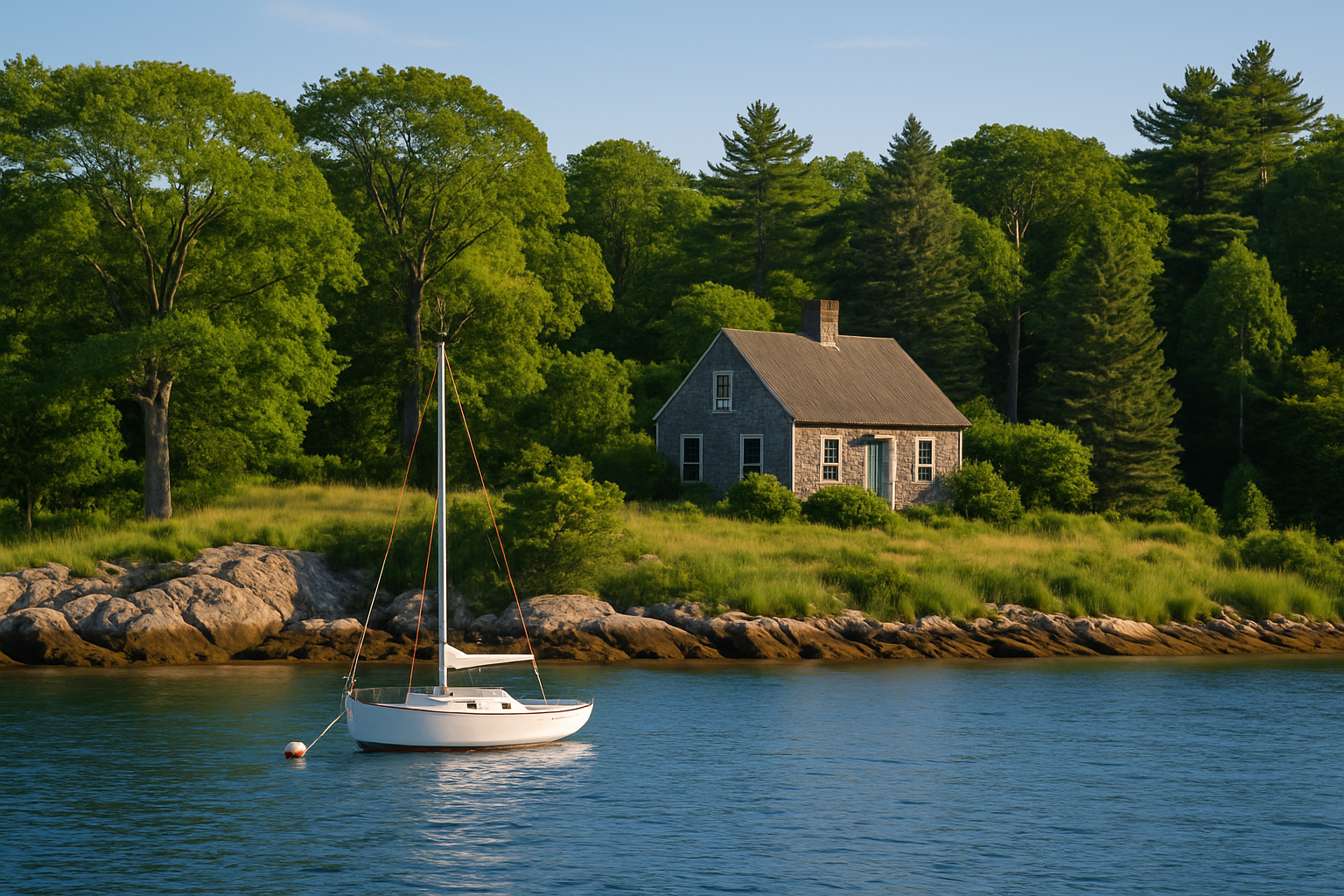 Serene New England Coastline