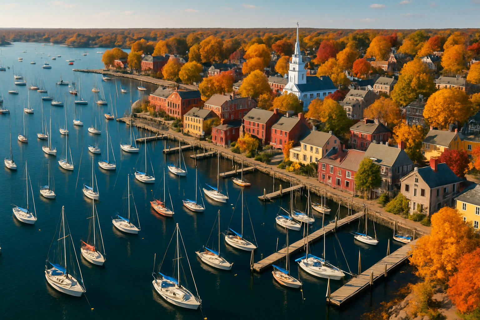 Charming Autumn Harbor