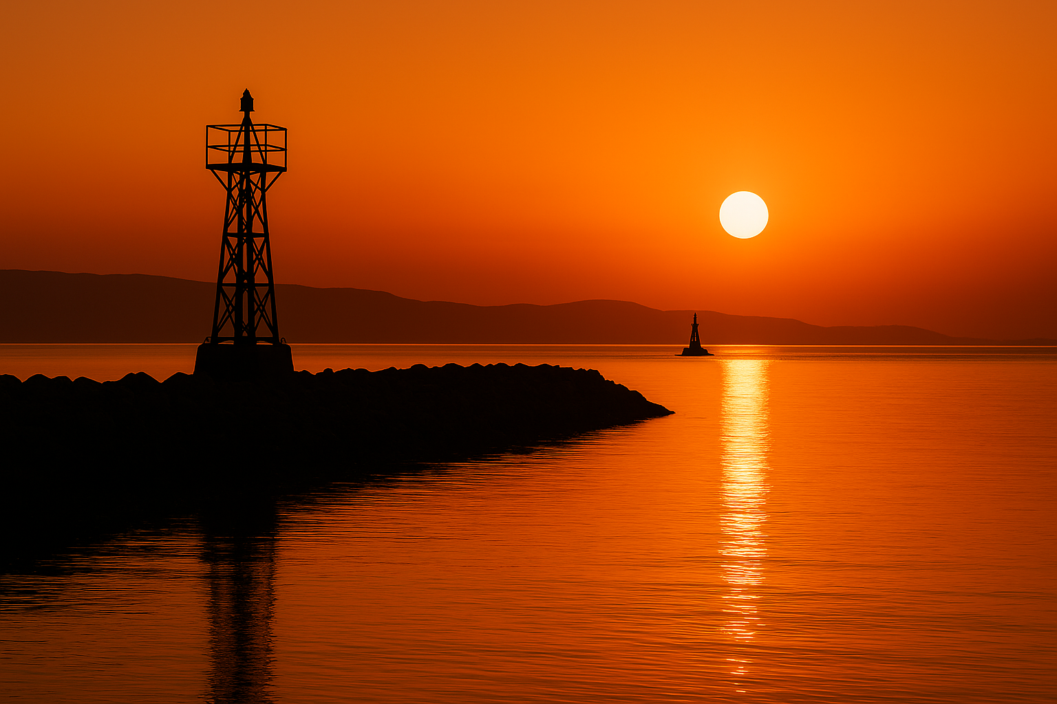 Golden Sunset Over Lake